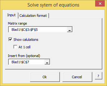 Solving System of Equations wizard