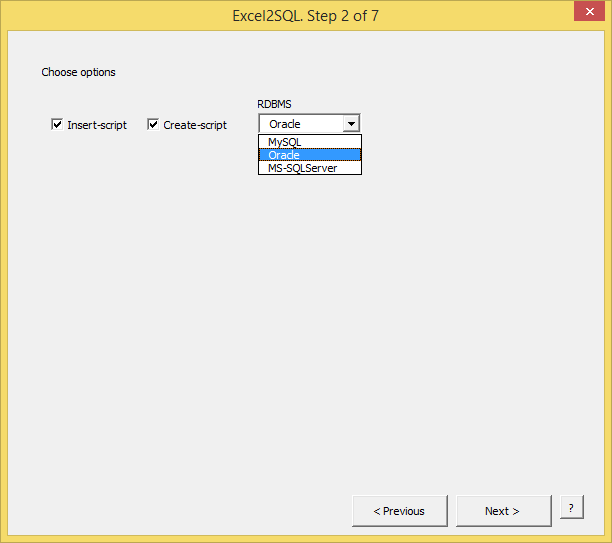 The Excel2SQL wizard from HJGSoft Adequate: Decision-making